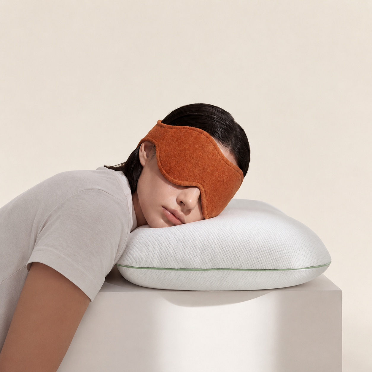 MemoryOne Hybrid Pillow styled on a modern bed