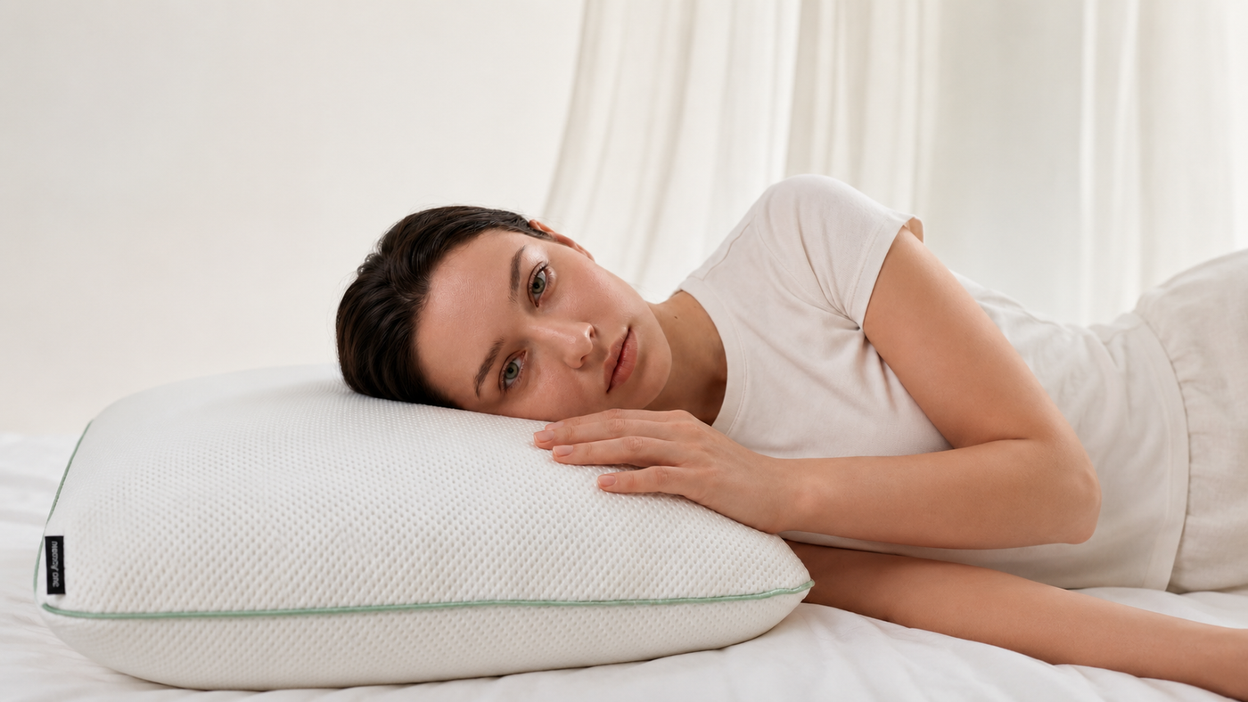Angled product view of the MemoryOne Hybrid Pillow