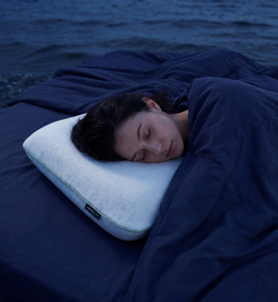 Angled product view of the MemoryOne Hybrid Pillow